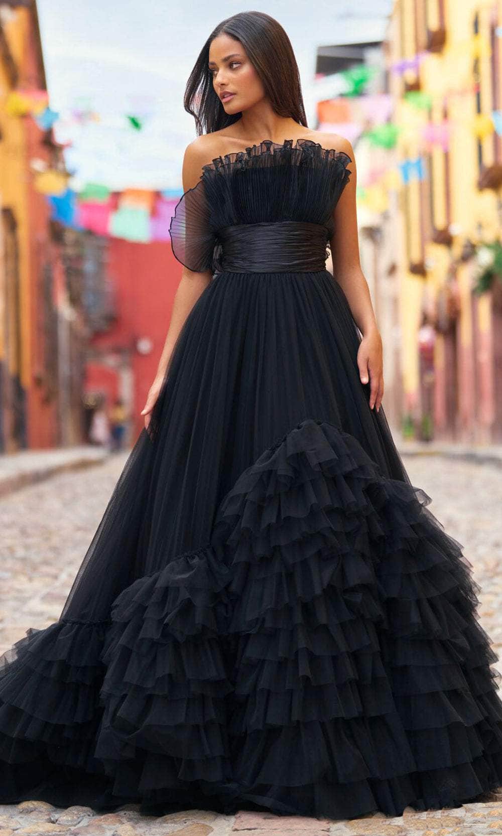 Sherri Hill 55323 - Crumbcatcher Ruffled Ballgown Ballgown 000 / Black