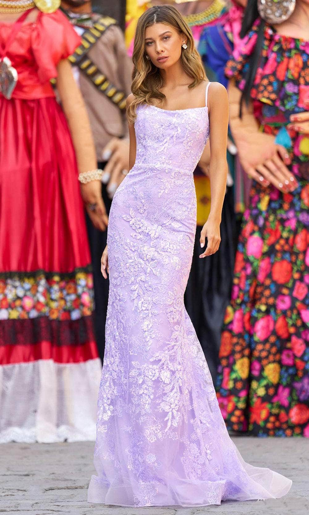 Sherri Hill 55341 - Long Mermaid Dress - Sleeveless, Thin Straps, Lace-Up Back, Train ADASA Sherri Hill 55341 - Long Mermaid Dress - Sleeveless, Thin Straps, Lace-Up Back, Train ADASA