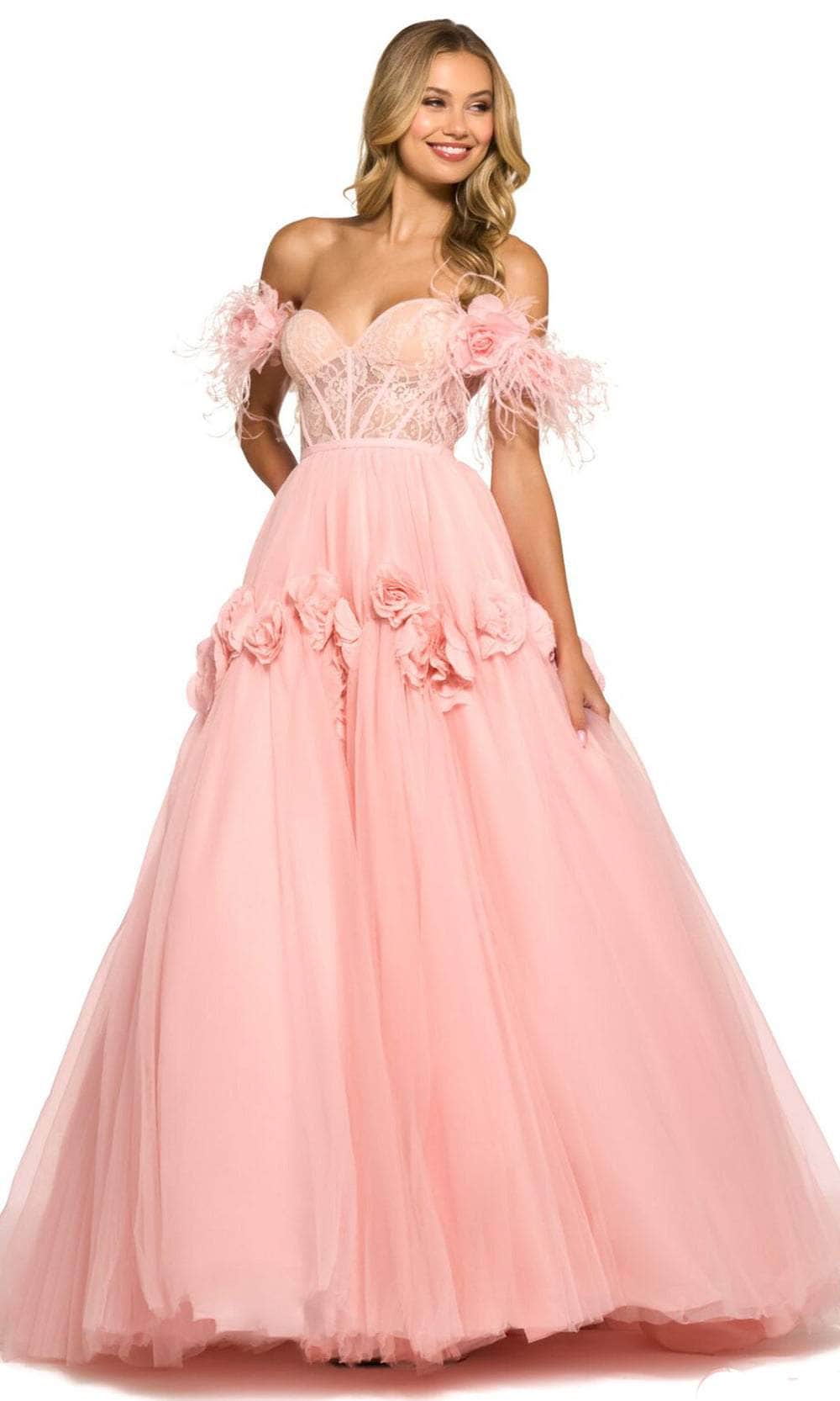 sherri hill pink feather dress Sherri Hill Dress 57614