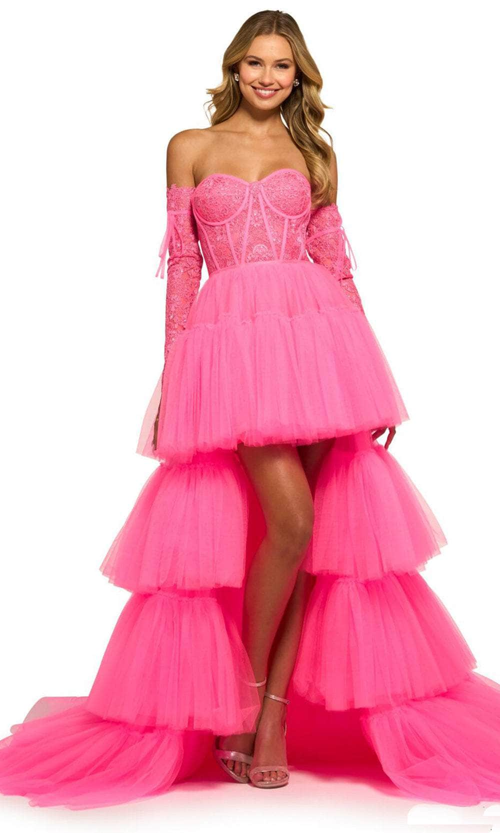 Sherri Hill 55453 - High-Low Tulle A-Line Dress