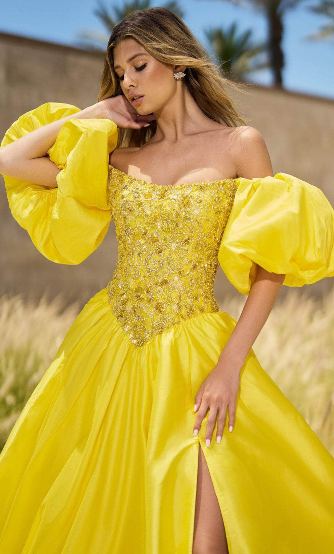 Sherri Hill 55641 - Off Shoulder Beaded Ballgown Ball Gowns