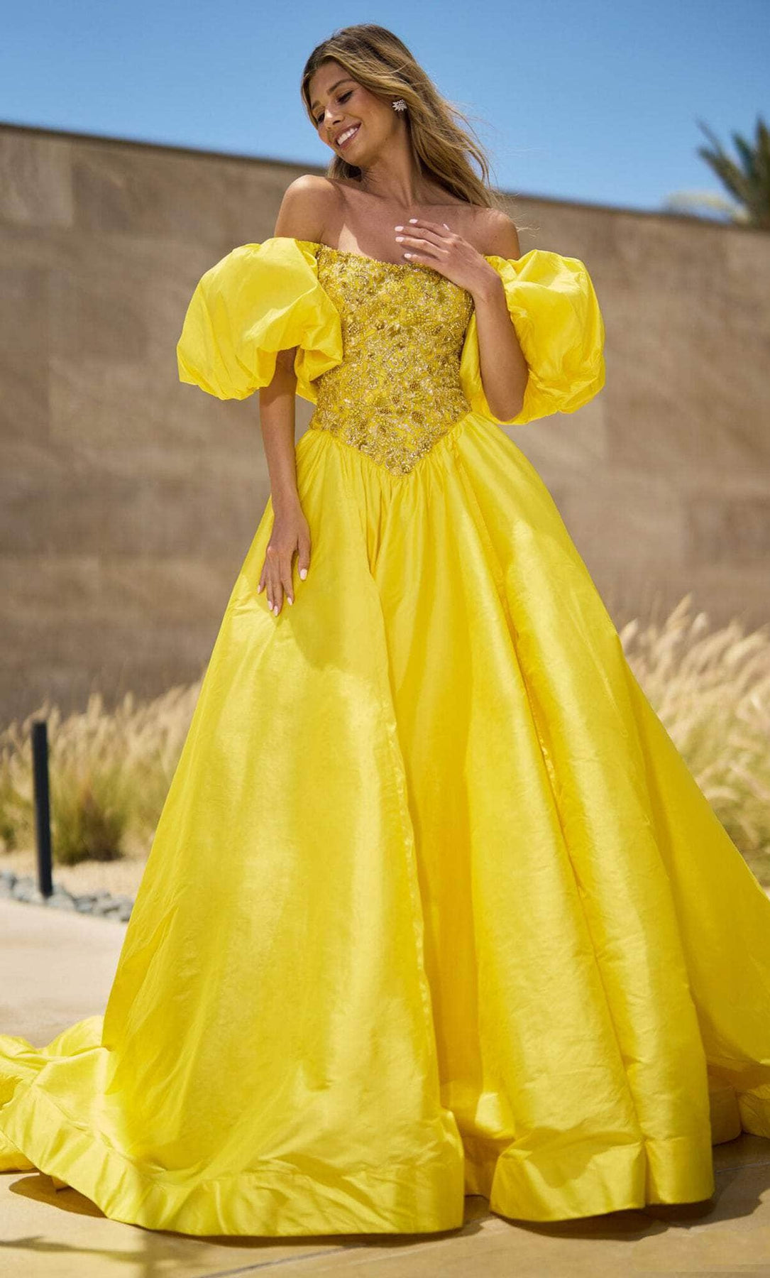 Sherri Hill 55641 - Off Shoulder Beaded Ballgown Ball Gowns