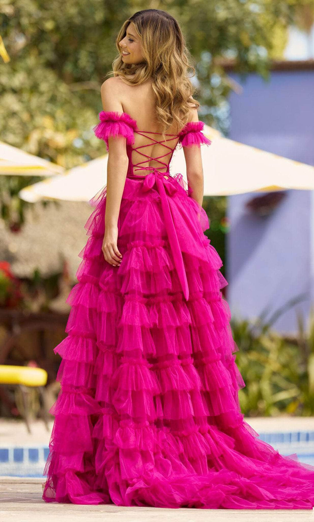 Sherri Hill 55850 - Off Shoulder Ruffle Evening Gown Prom Dresses