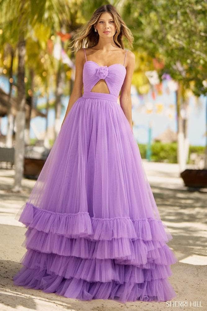Sherri Hill 55982 - Ruched Floral Accent Prom Dress Special Occasion Dress