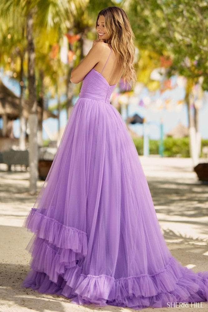 Sherri Hill 55982 - Ruched Floral Accent Prom Dress Special Occasion Dress