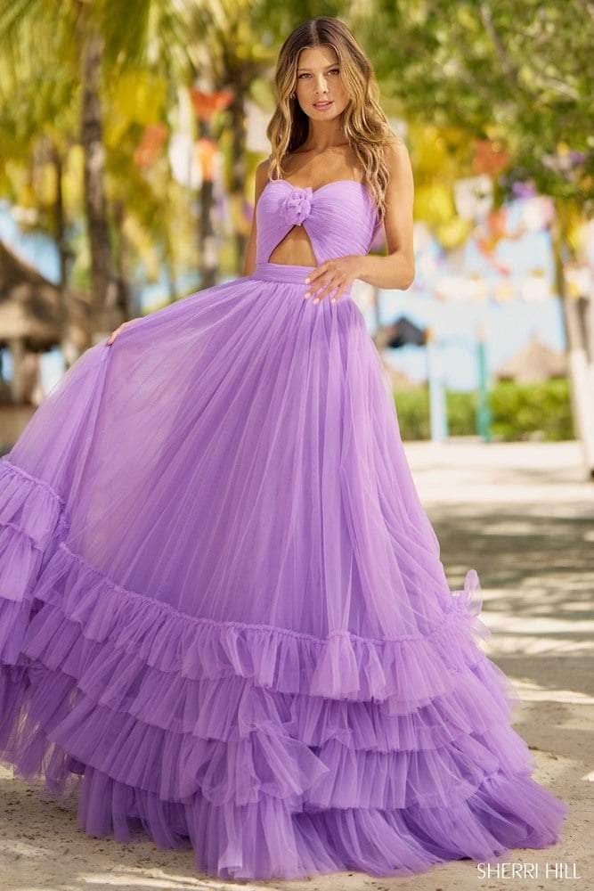 Sherri Hill 55982 - Ruched Floral Accent Prom Dress Special Occasion Dress