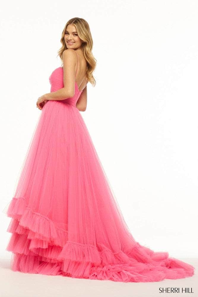 Sherri Hill 55982 - Ruched Floral Accent Prom Dress Special Occasion Dress