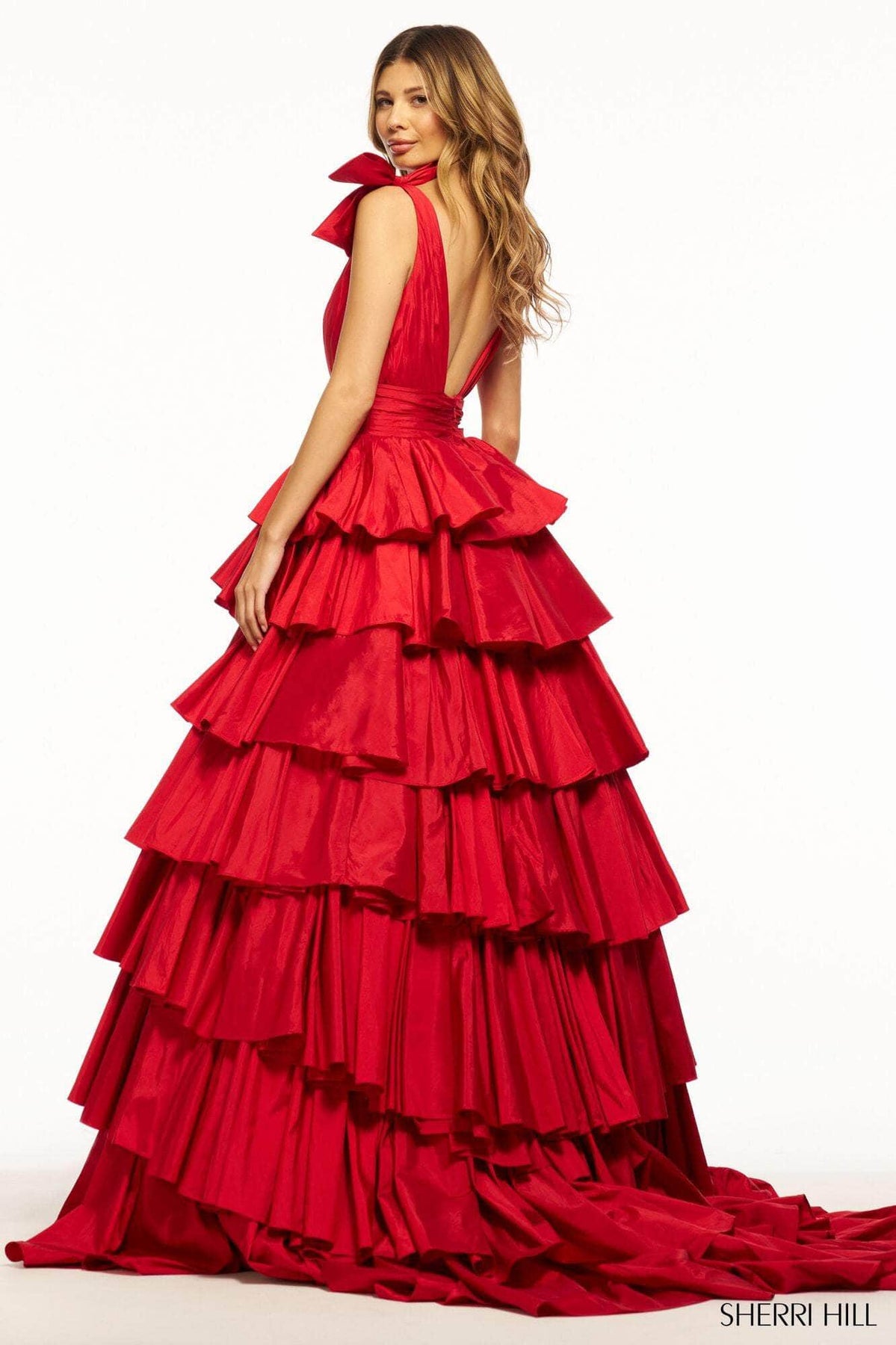 Sherri Hill 56035 - Bow Draped Ballgown Special Occasion Dress