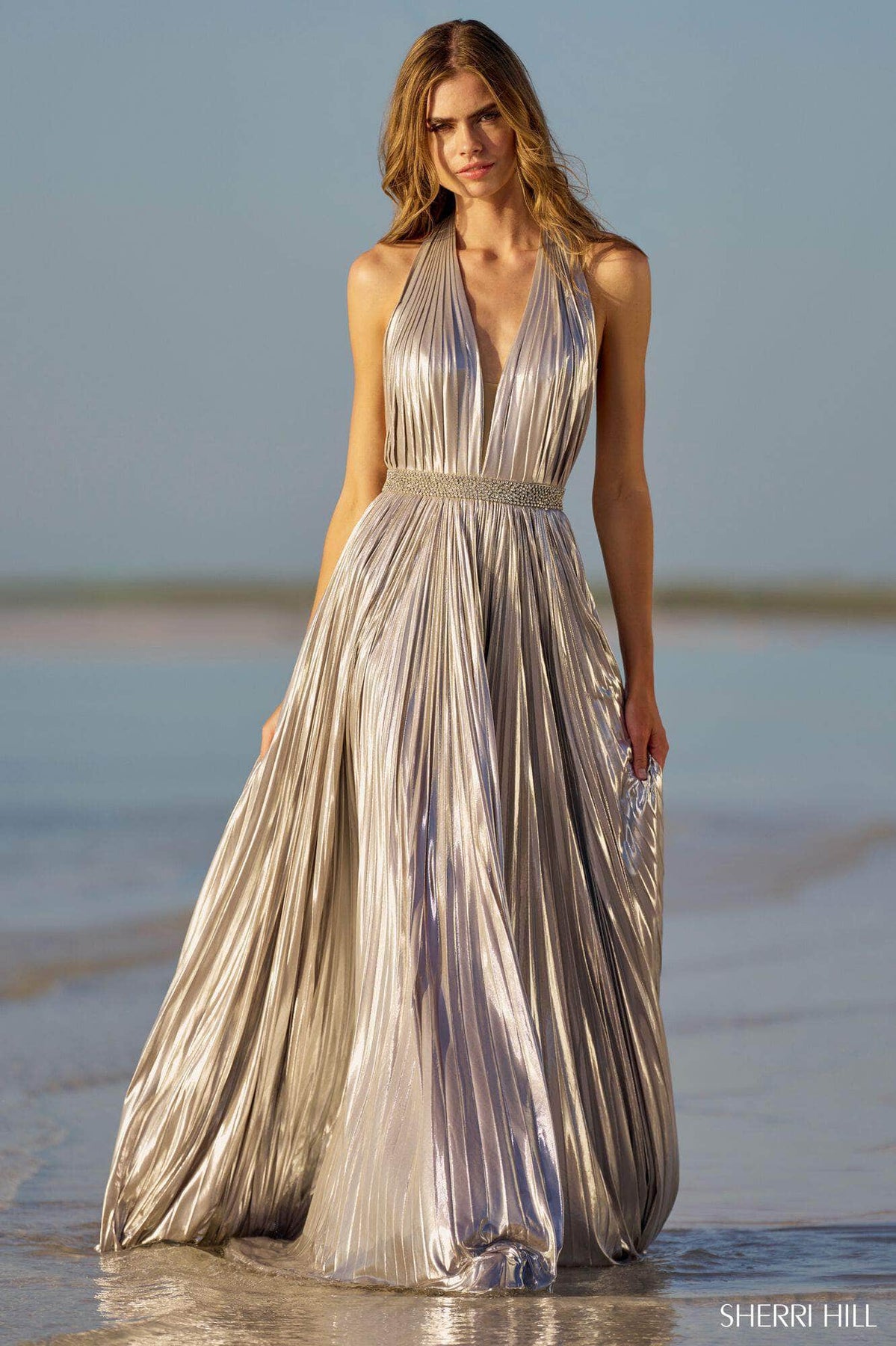 Sherri Hill 56112 - Backless Metallic Gown Special Occasion Dress