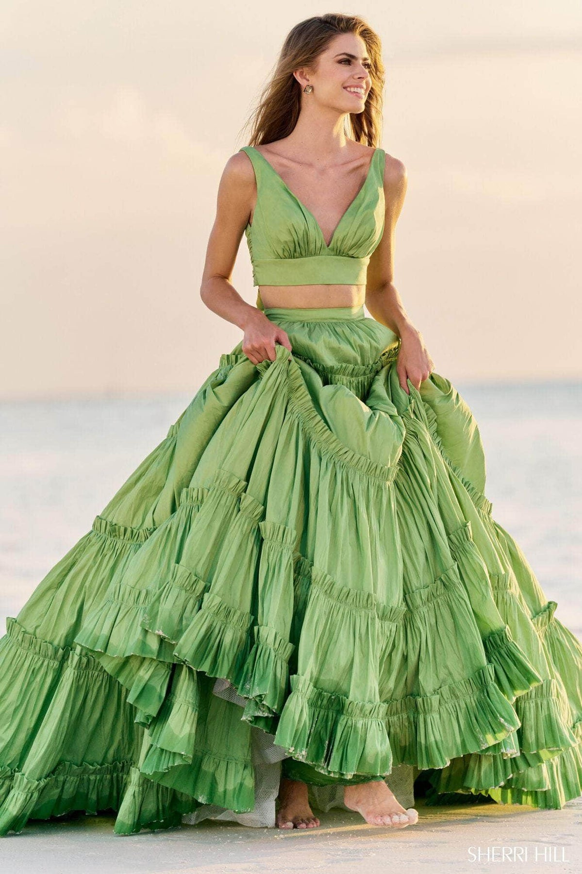 Sherri Hill 56125 - Ruffle Trimmed Gown Special Occasion Dress