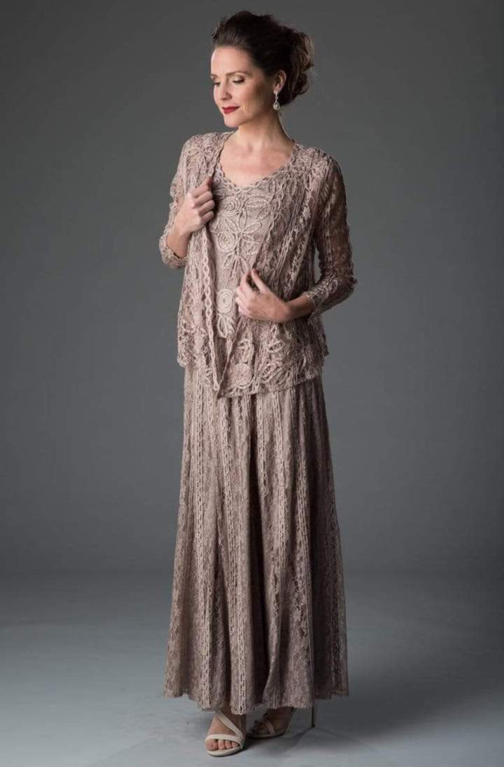 Soulmates - 1602 Soutache Floral Lace Three Piece Long Dress ADASA Soulmates - 1602 Soutache Floral Lace Three Piece Long Dress ADASA