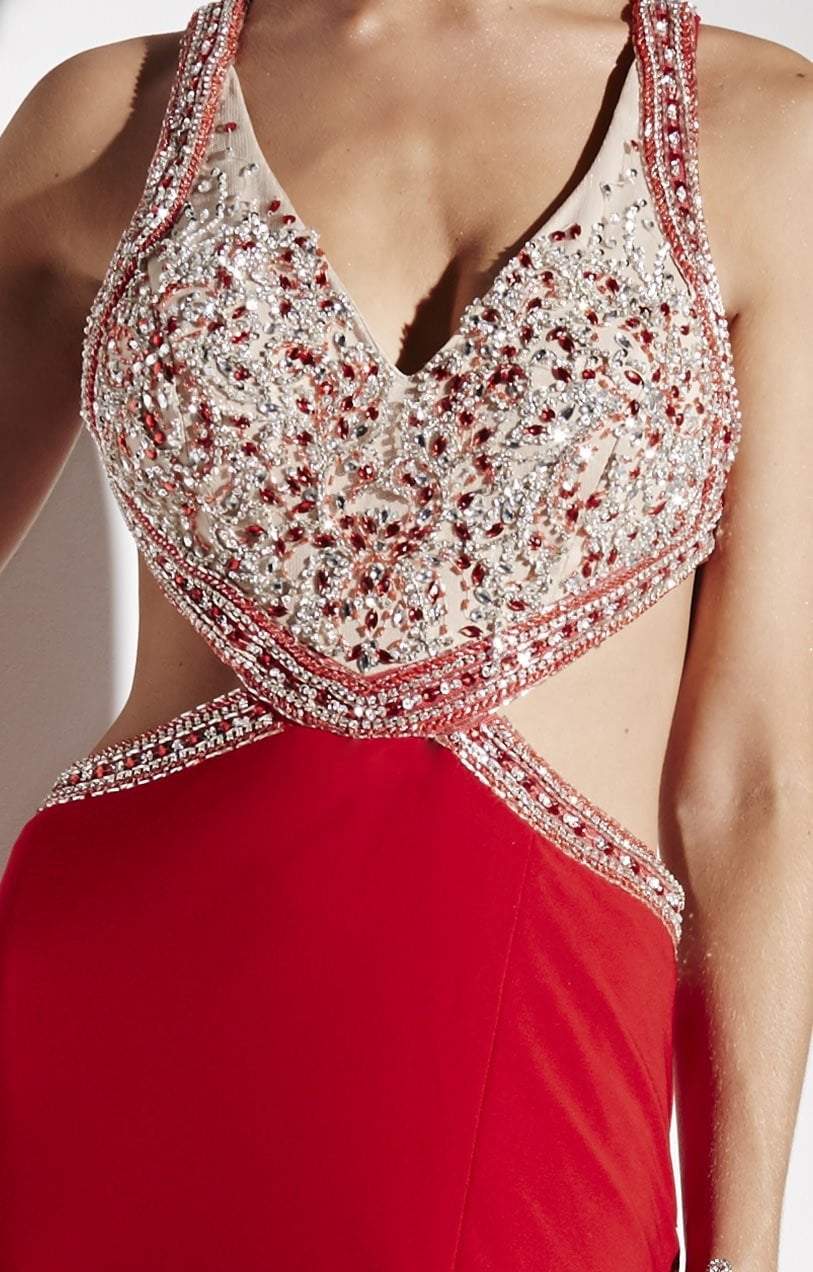 Studio 17 - 12541SC Sleeveless Open Back High Slit Dress