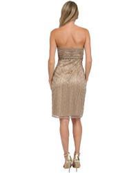 Sue Wong - Short Strapless Dress in Beige Cocktail Dress