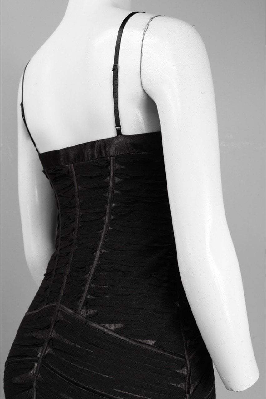 Sue Wong - C4236 Spaghetti Straps Sheath Cocktail Dress in Black