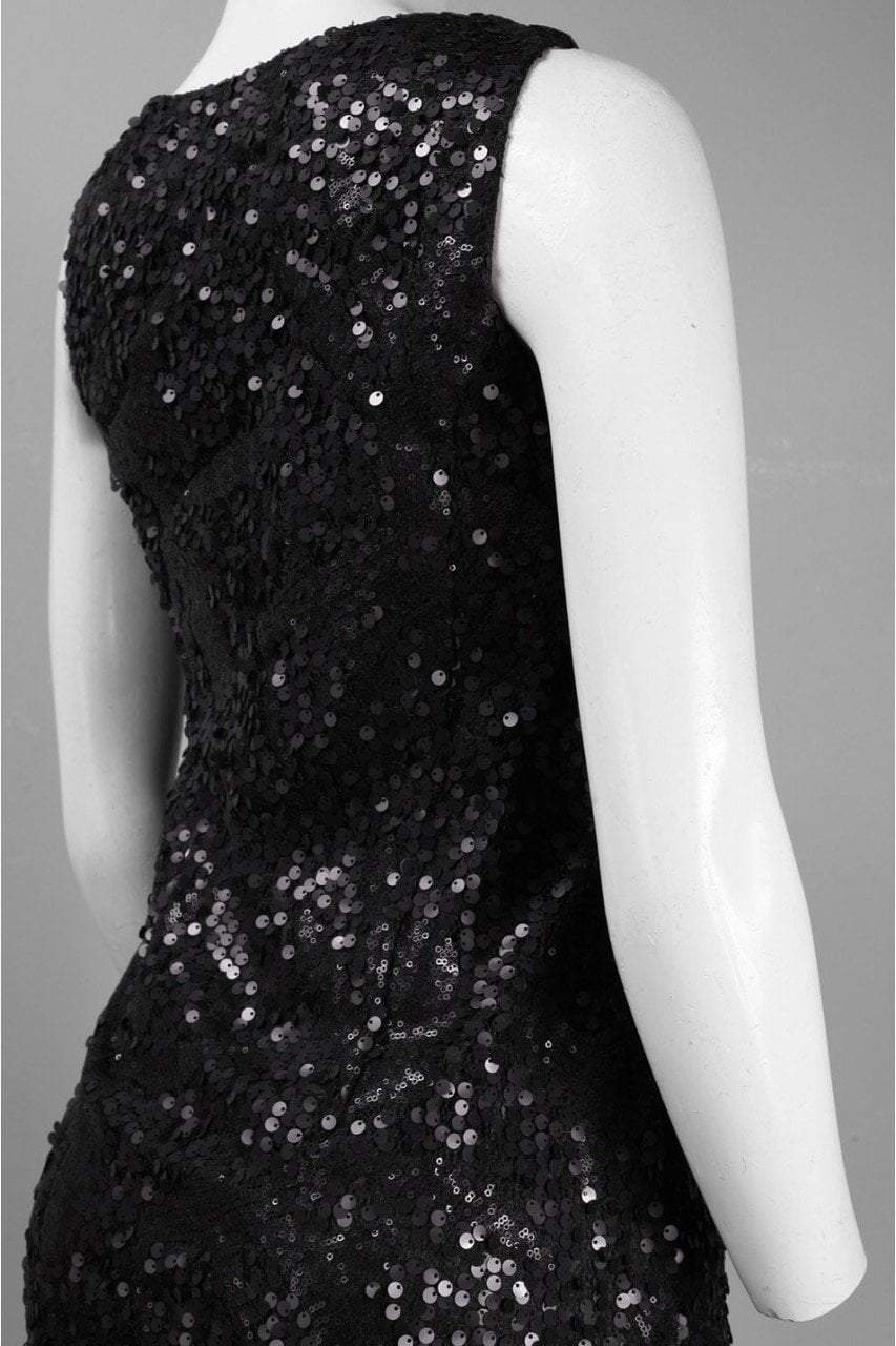 Sue Wong - N3211 Sleeveless Jewel Illusion Sequined Sheath Dress in Black