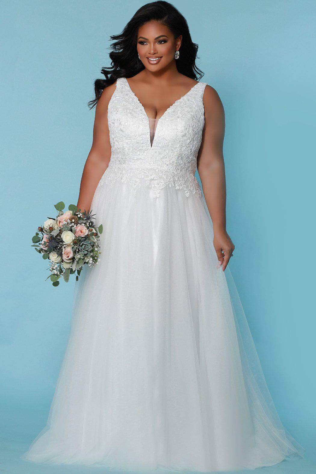 sheer panel wedding dress Sheer Lace Applique Embroidery Beach A- Line Light Ivory Wedding Dress