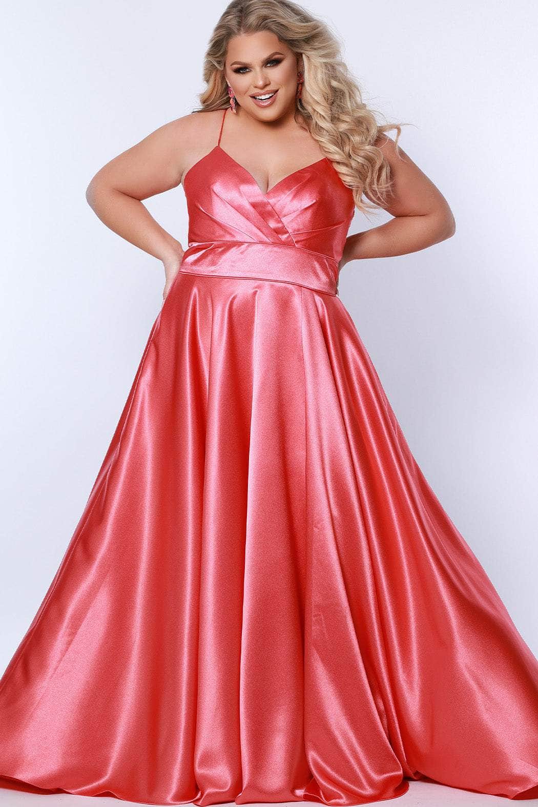 Sydney's Closet SC7355 - Sleeveless Satin Formal Gown Sydney's Closet SC7355 - Sleeveless Satin Formal Gown