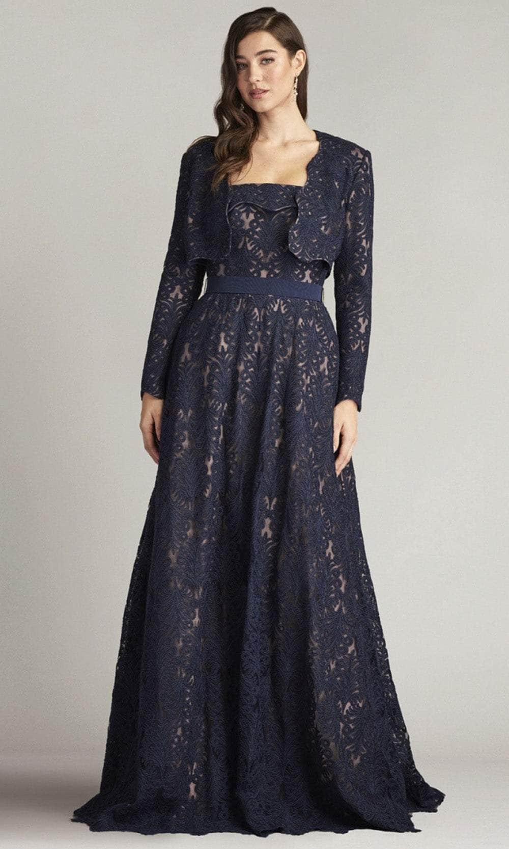 Tadashi Shoji CDY24060LX - Long A-Line Dress - Strapless, Embroidery, Thin Belt, Mid-Open Back, Concealed Back Zipper, Sweep Train, Bolero Jacket ADASA Tadashi Shoji CDY24060LX - Long A-Line Dress - Strapless, Embroidery, Thin Belt, Mid-Open Back, Concealed Back Zipper, Sweep Train, Bolero Jacket ADASA