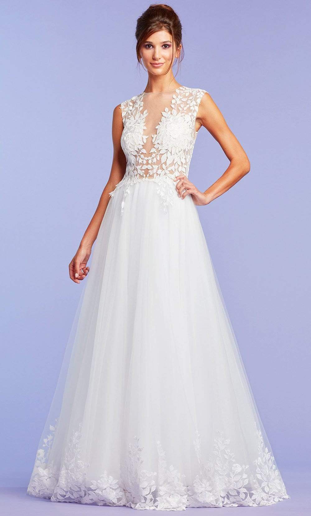 Tadashi Shoji - Hastings Illusion Gown Wedding Dresses 00 / Ivory