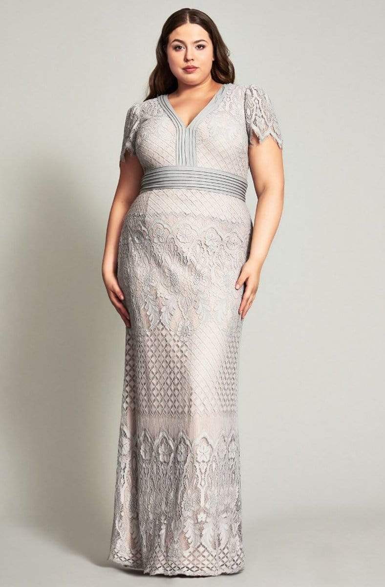 Tadashi Shoji - BGK18238LQ V-Neck Floral Lace Formal Dress Tadashi Shoji - BGK18238LQ V-Neck Floral Lace Formal Dress