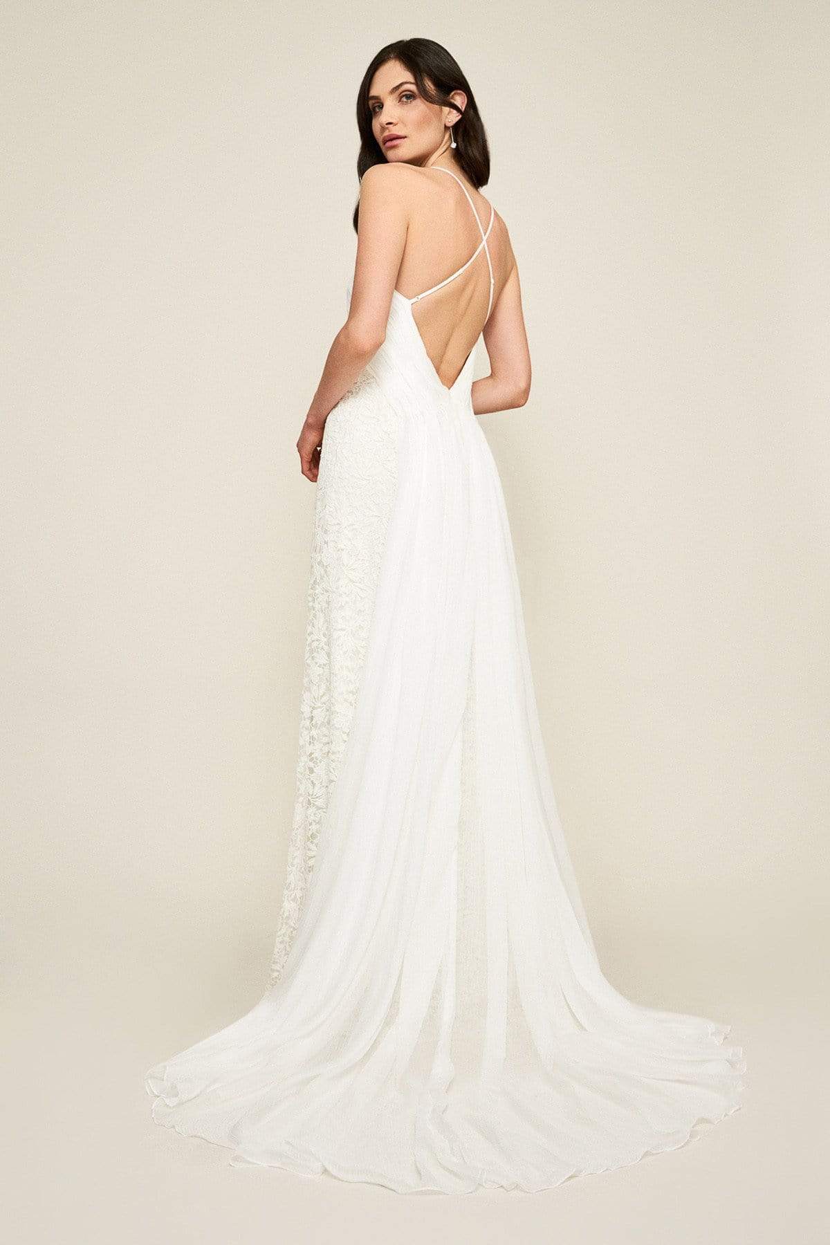 Tadashi Shoji - Miramar Cross Back Lace Gown Special Occasion Dress