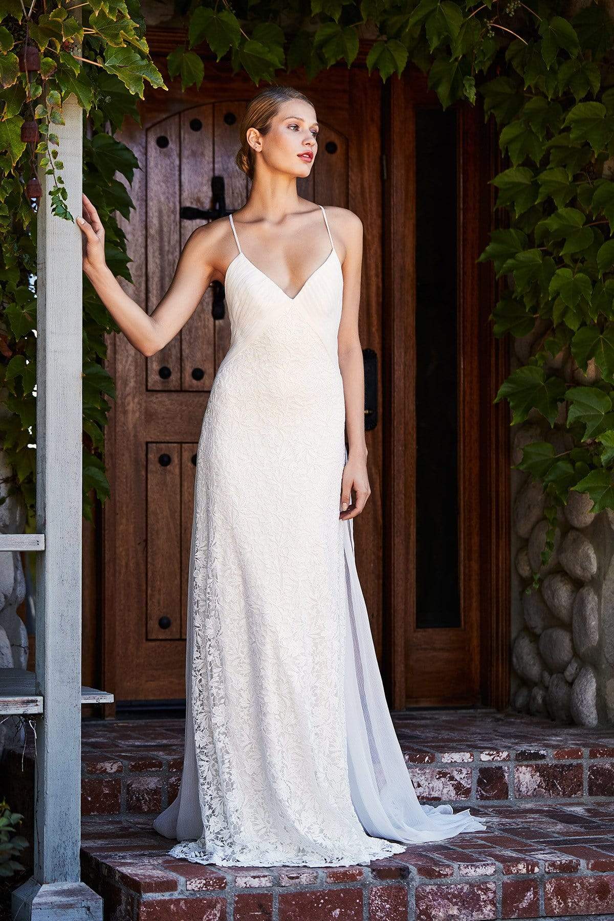 Tadashi Shoji - Miramar Cross Back Lace Gown Special Occasion Dress