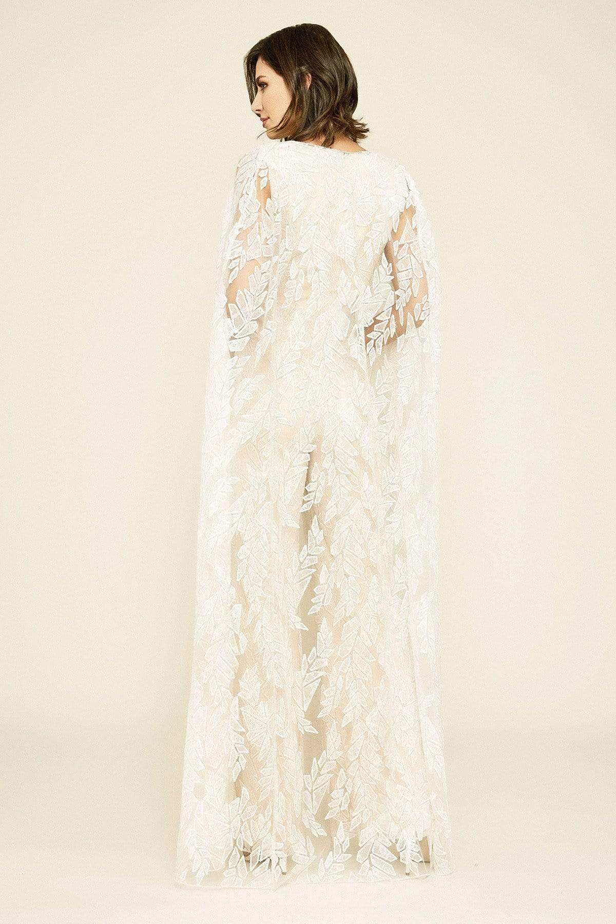 Tadashi Shoji - Rupert Lace Cape Jumpsuit Evening Dresses