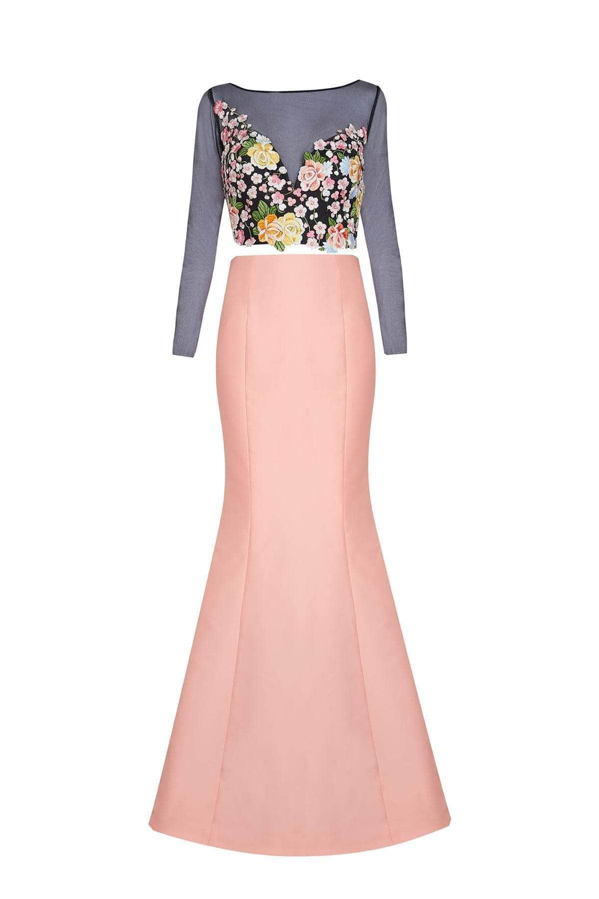Tarik Ediz 50004 - Two Piece Mermaid Evening Dress Evening Dresses 6 / Peach Nectar