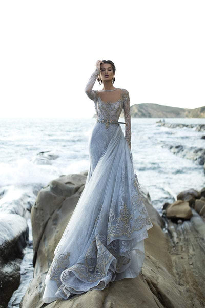 Tarik Ediz - 93754 Illusion Jewel Lace Embroidered Evening Gown Evening Dresses