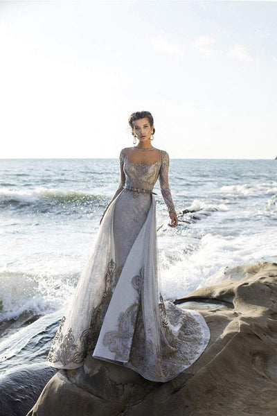 Tarik Ediz - 93754 Illusion Jewel Lace Embroidered Evening Gown Evening Dresses