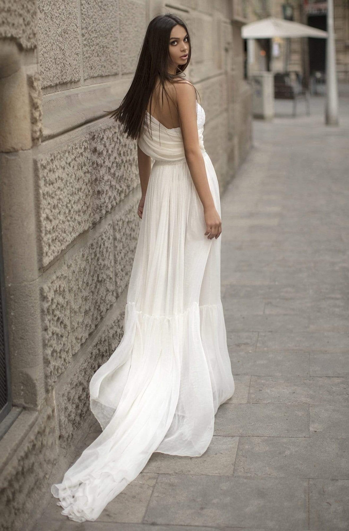 Tarik Ediz - 93814 Ruched Asymmetrical A-Line Dress Prom Dresses