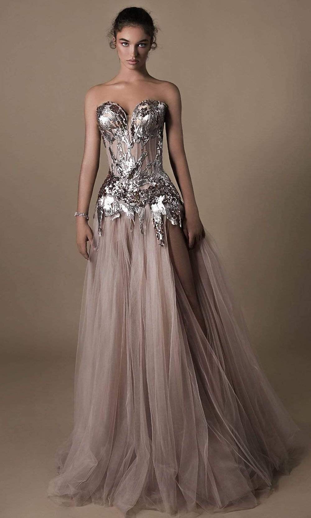 Tarik Ediz - 96039SC Strapless Tulle A-line Creative Dress