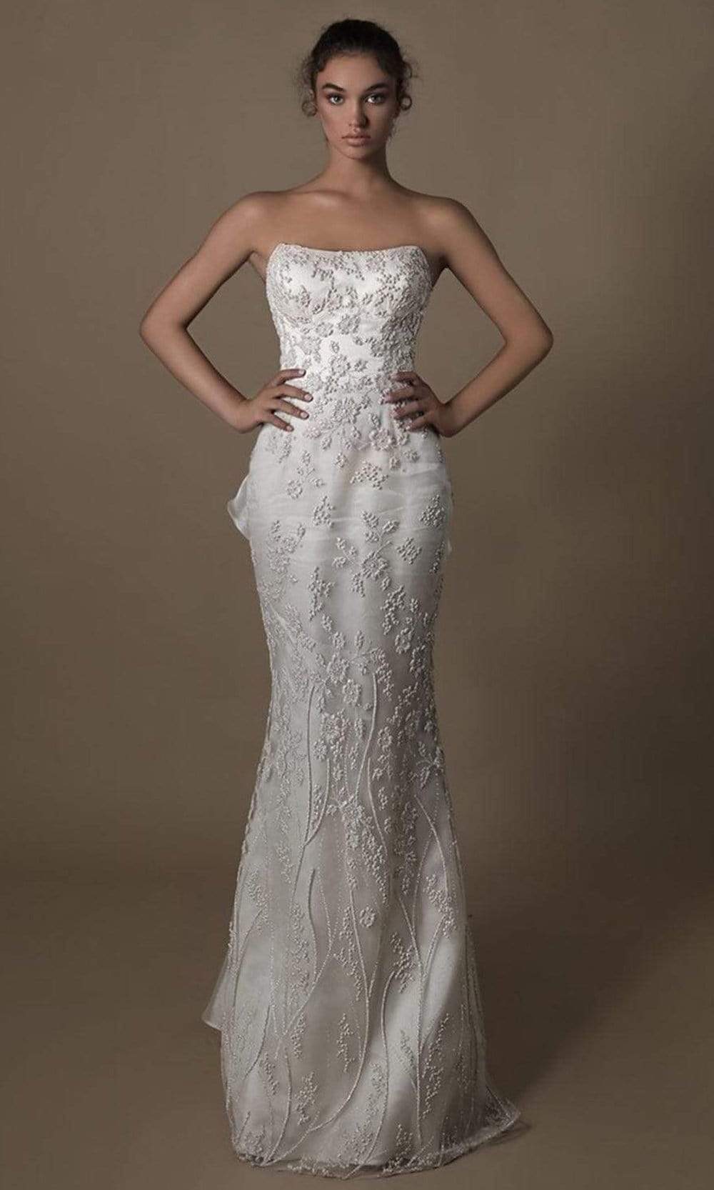 Tarik Ediz 96063 - Long Tulle With Glitter 1 Sheath Dress - Sleeveless, Embroidered, Flare Tail, Mid-Open Back, Back Zipper ADASA Tarik Ediz 96063 - Long Tulle With Glitter 1 Sheath Dress - Sleeveless, Embroidered, Flare Tail, Mid-Open Back, Back Zipper ADASA