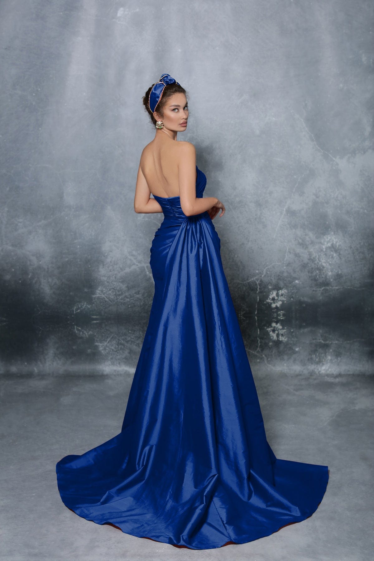Tarik Ediz - 96092 Strapless Wrap Fitted Bodice Taffeta gown Prom Dresses
