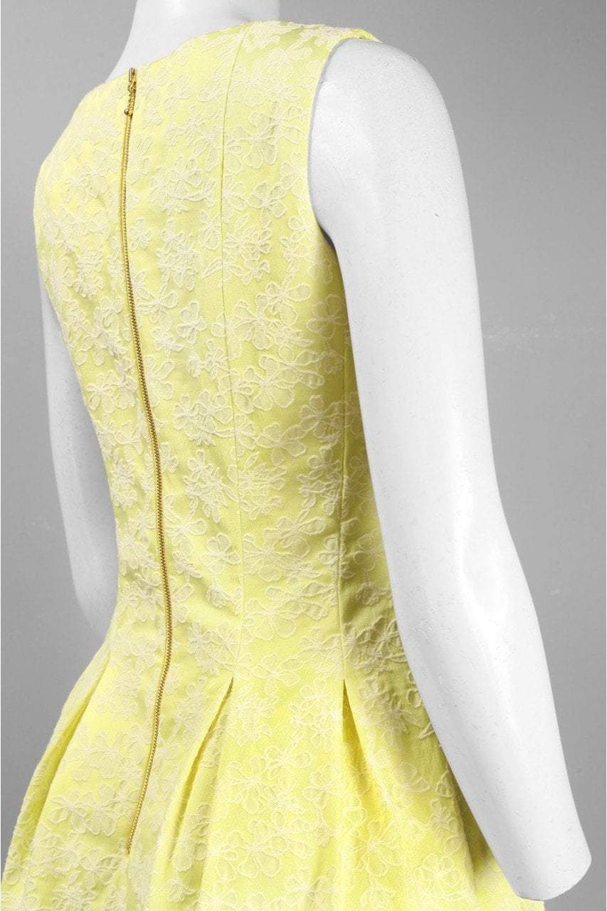 Taylor - Sleeveless Floral Scoop Neck Dress 5453M in Yellow
