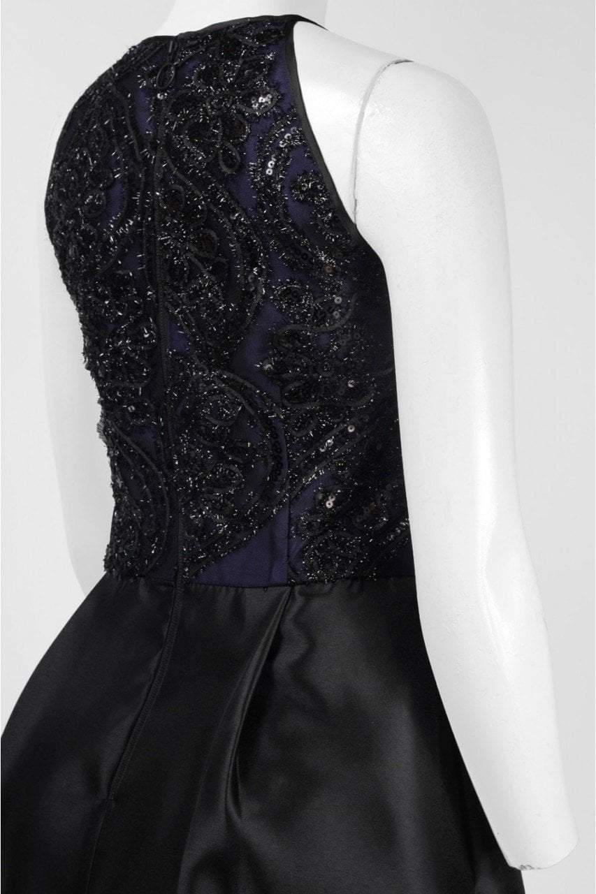 Taylor - Halter Neck A-Line Dress 8419M in Purple and Black