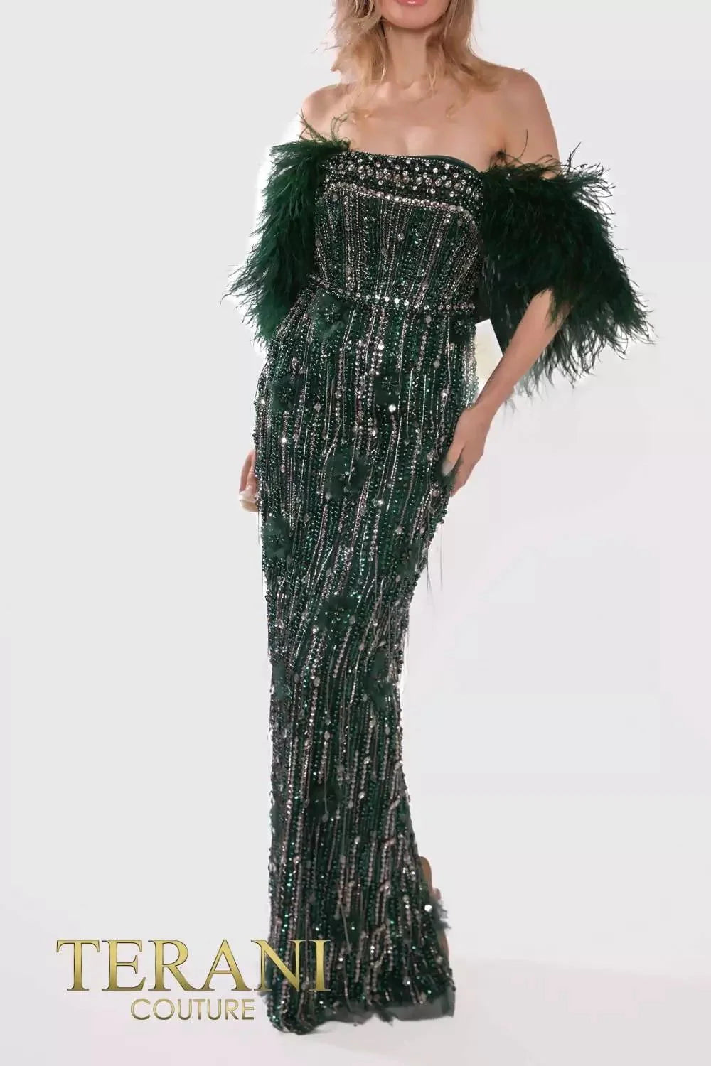 Terani Couture 241GL2603 - Beaded Fitted Evening Dress Special Occasion Dress