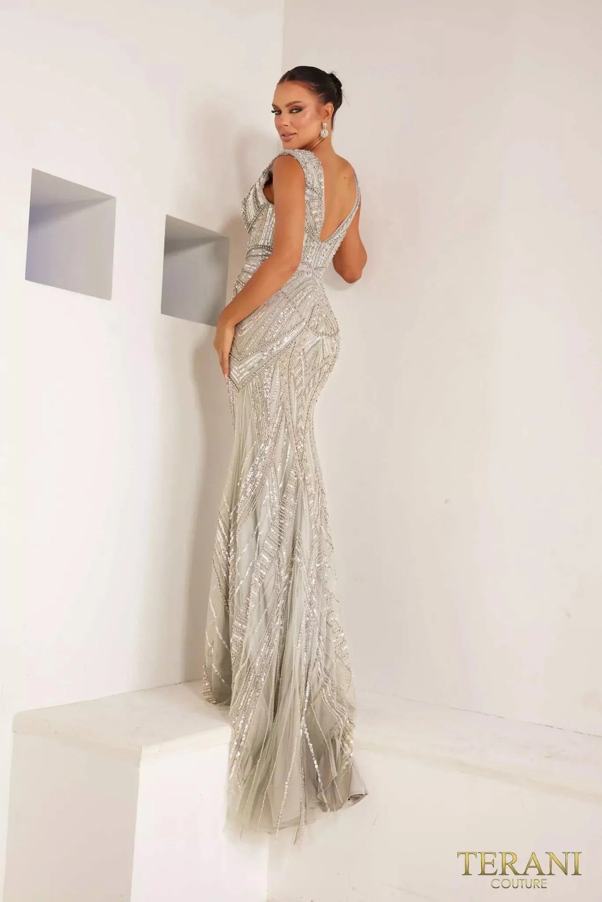 Terani Couture 241GL2612 - Sleeveless Beaded Tulle Dress Special Occasion Dress