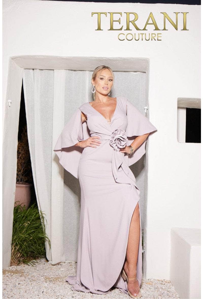 Terani Couture 241M2710 - Crepe Back Plunging Neck Dress Special Occasion Dress