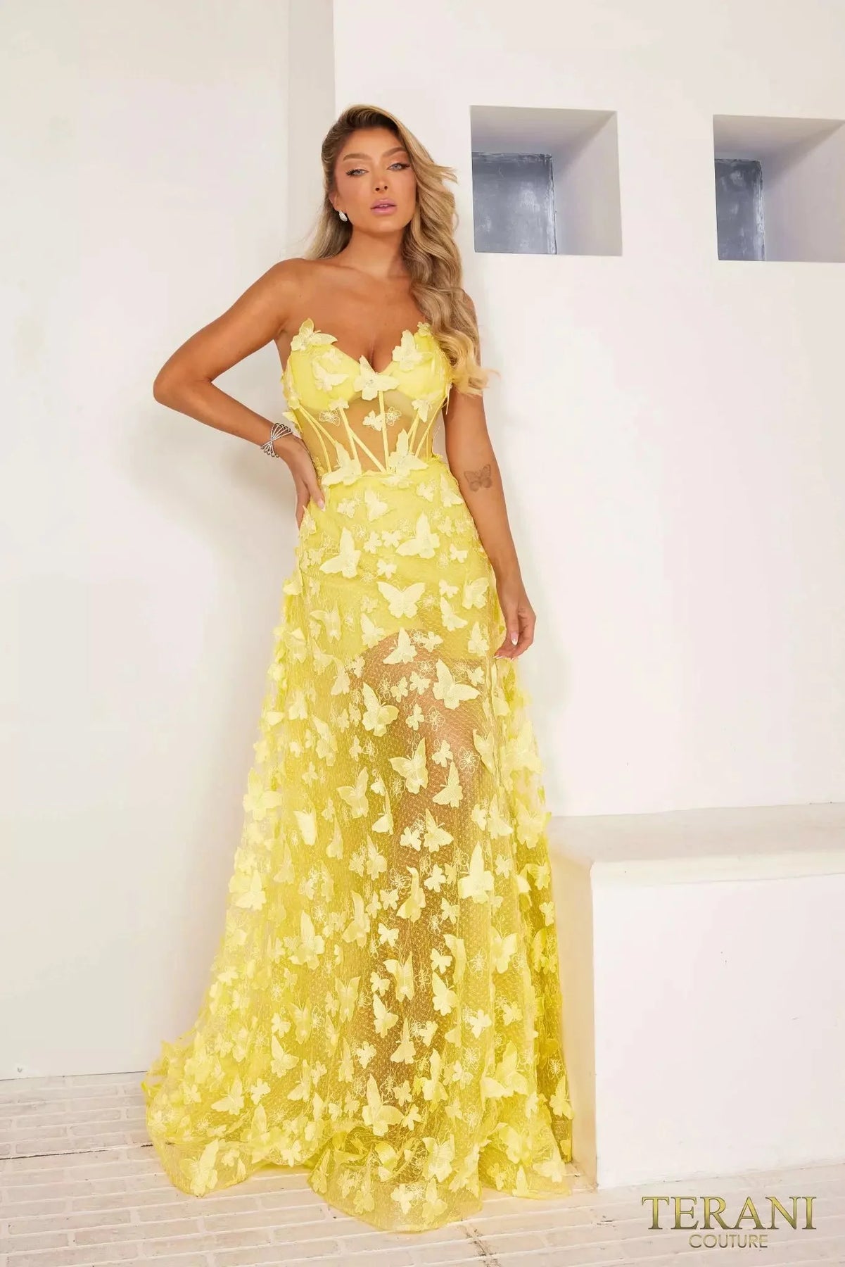 Terani Couture 241P2086 - V-Neck A-Line Dress Special Occasion Dress