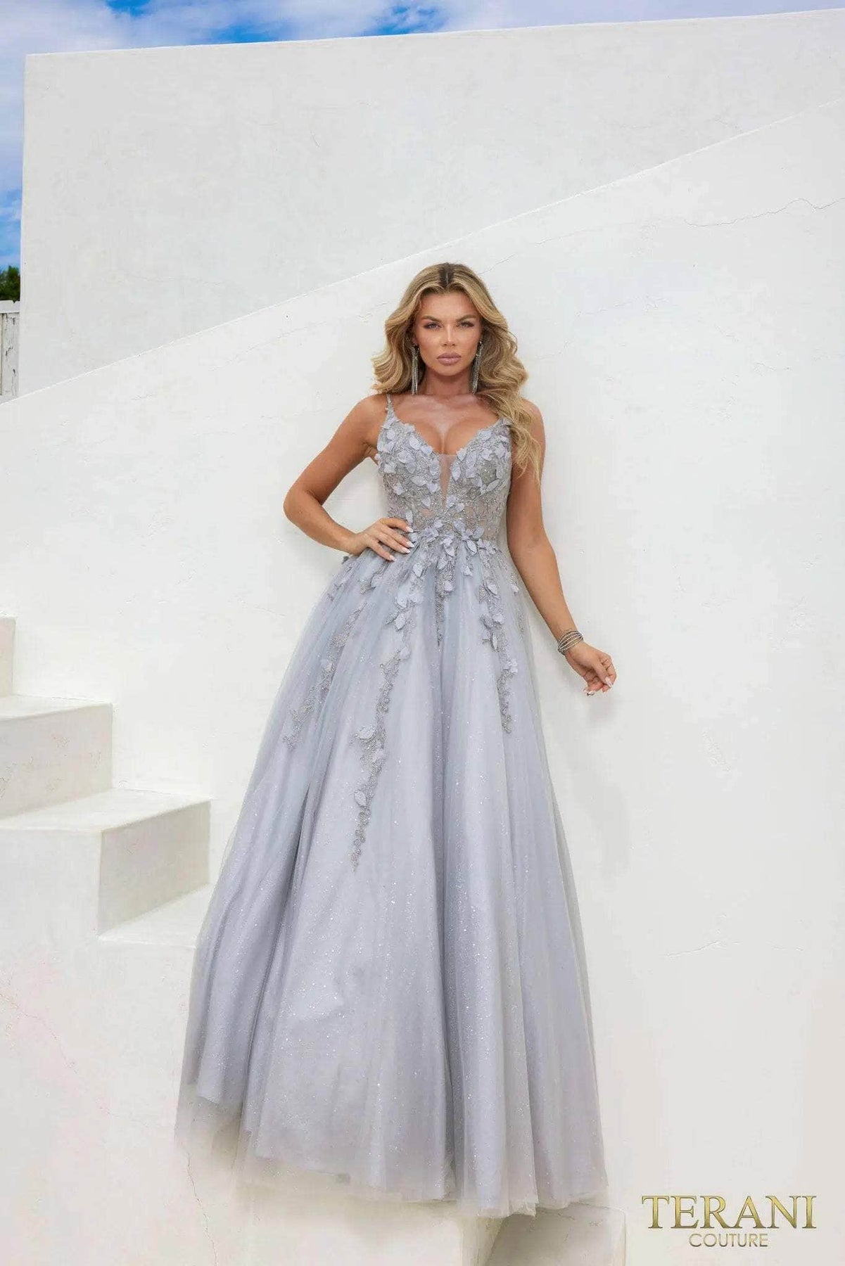 Terani Couture 241P2281 - Spaghetti Strap Applique Prom Dress Special Occasion Dress