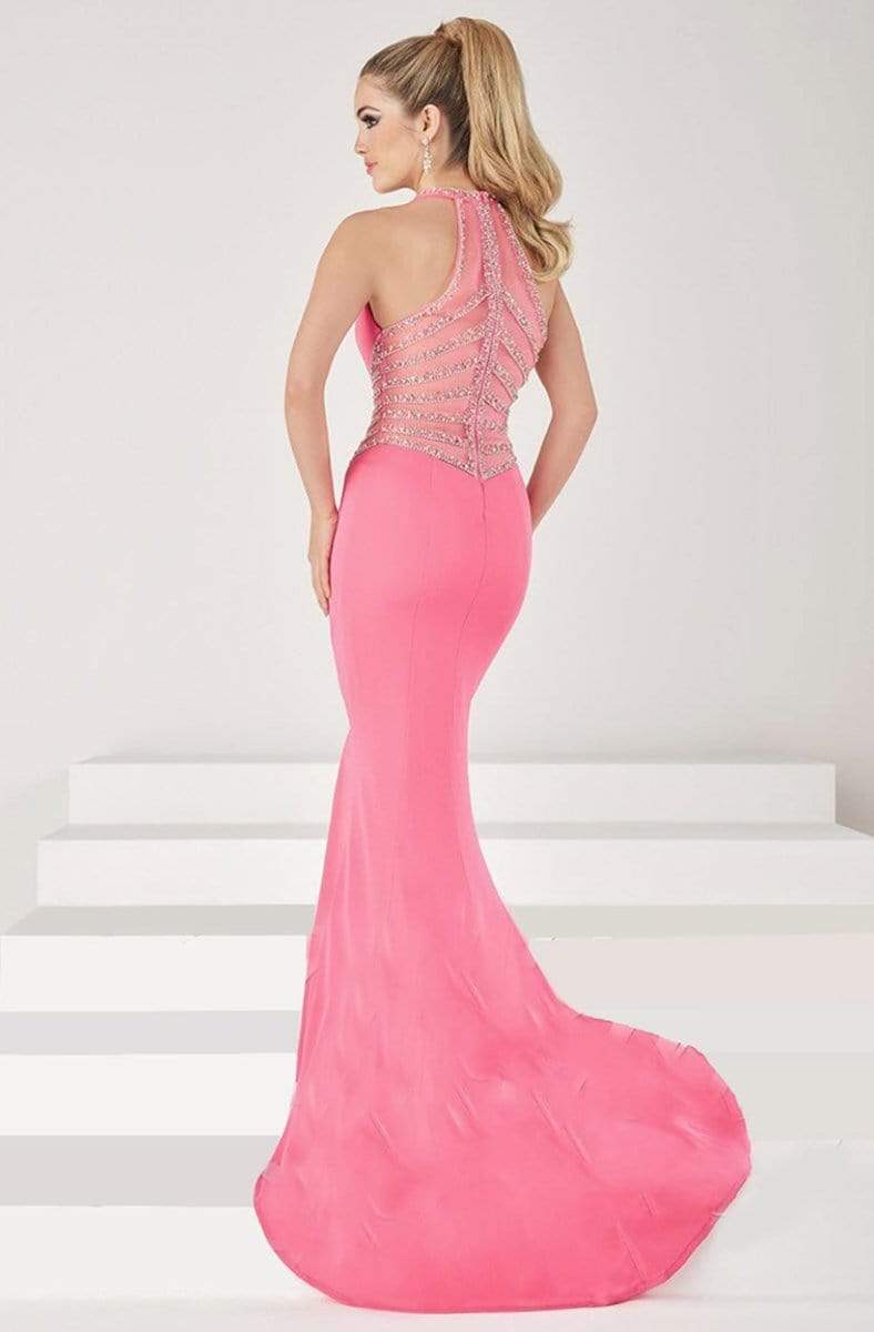 Tiffany Designs - 16198 Glamorous Beaded V-Neck Jersey Dress Special Occasion Dress