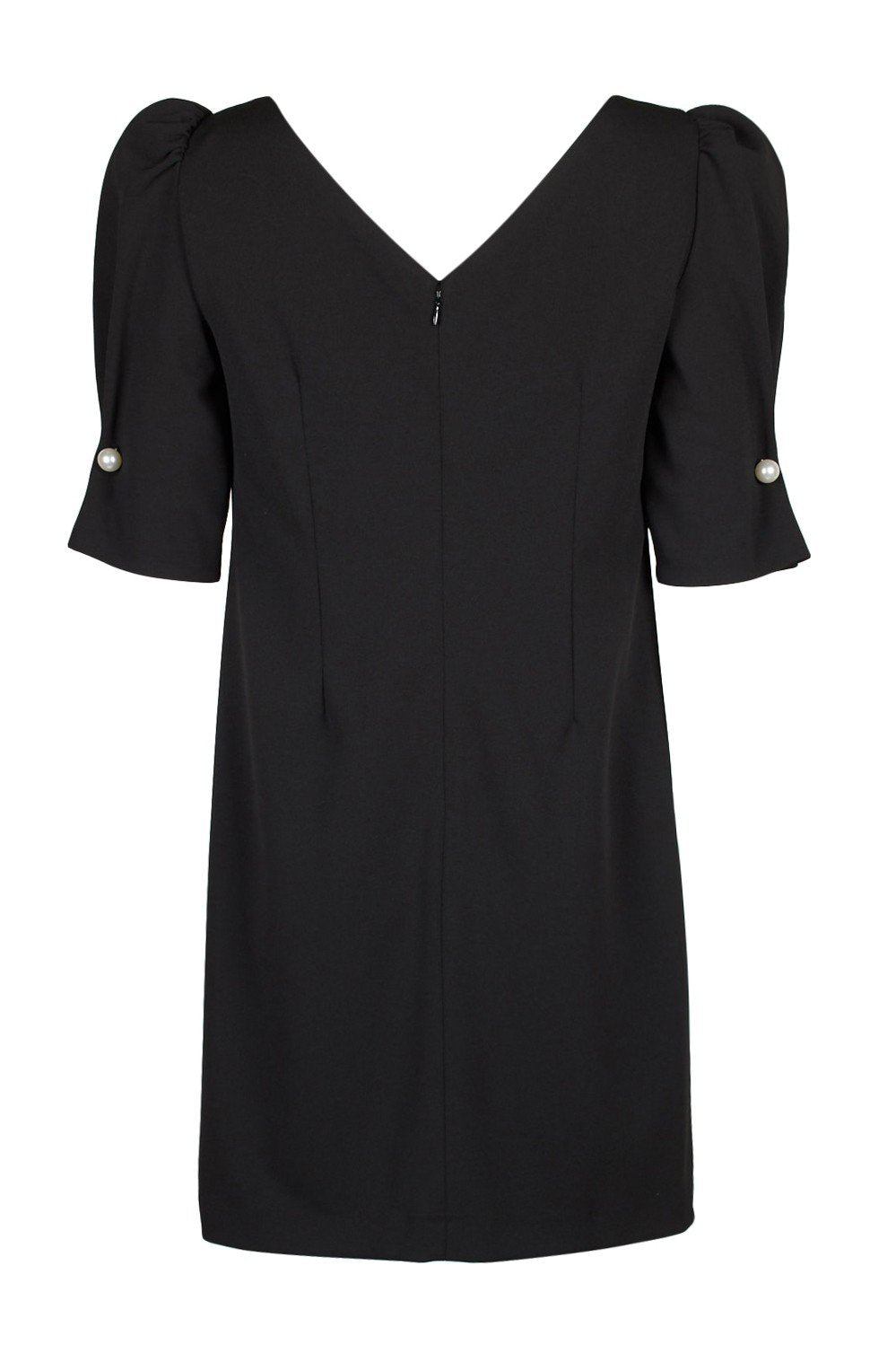 Tahari Asl - TLMU9WD126 Scrunch Sleeve Bateau Crepe Dress In Black