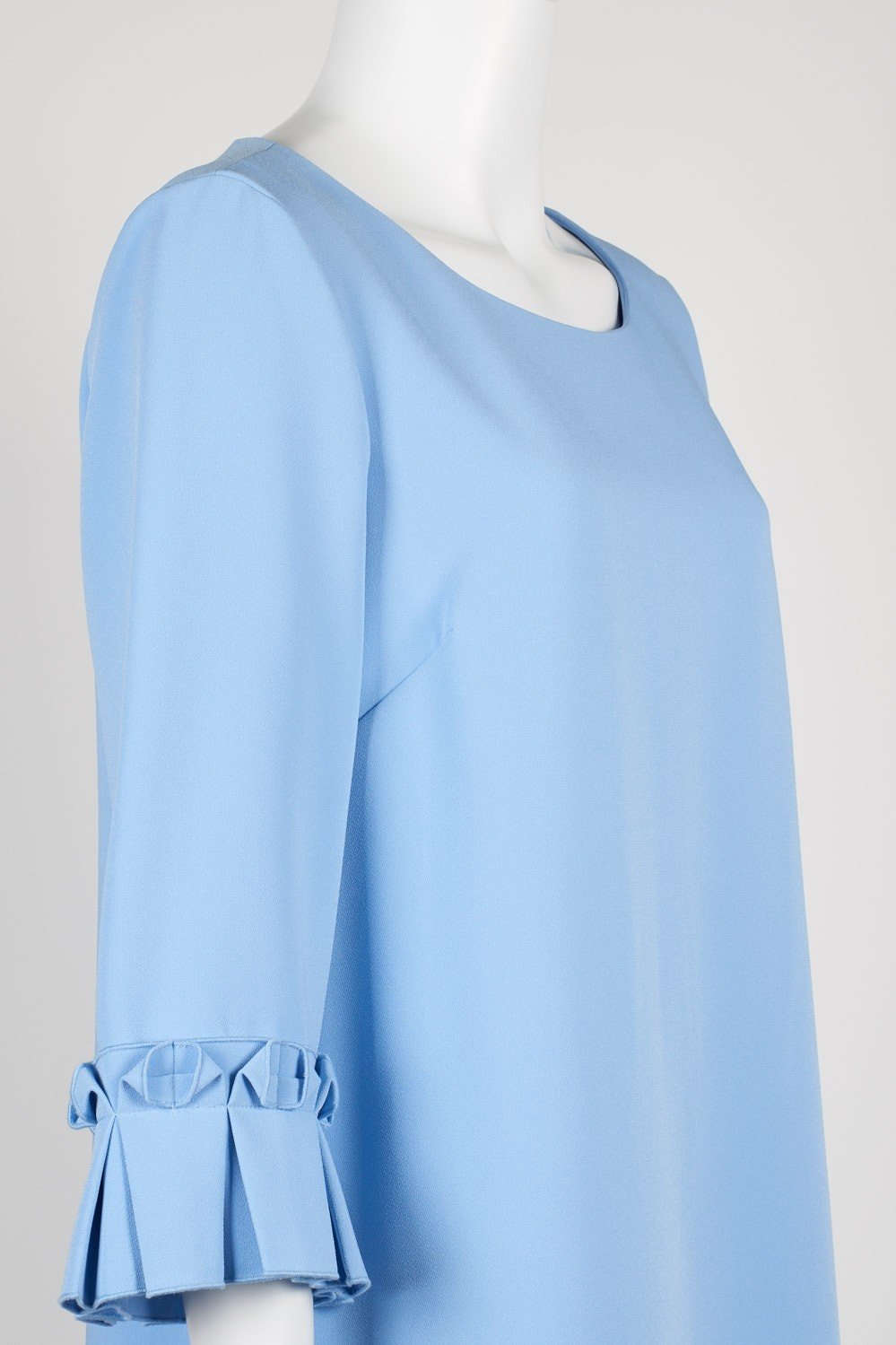 Tahari Asl - TLMU9WD682 Origami Detailed Scoop A-line Dress In Blue