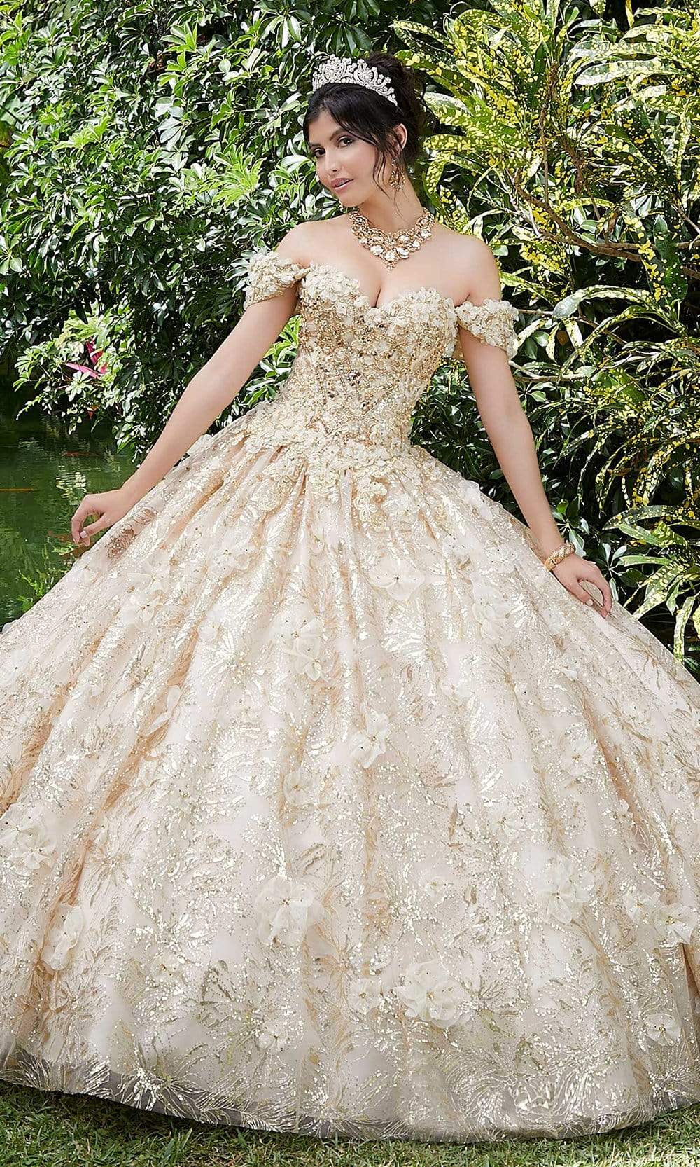 fitted lace wedding dress Lace Applique Long Lantern Sleeves Off The Shoulder Ball Gown Wedding Dresses, CW0345 Custom Size(Leaving A note) / As Pic main image 0