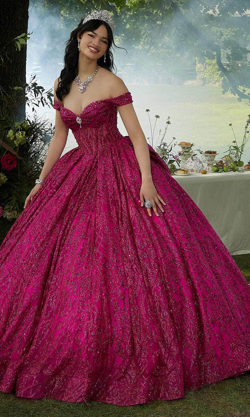 Vizcaya by Mori Lee 89455 - Sweetheart Jewel Encrusted Ballgown Ball Gown 00 /  Berry
