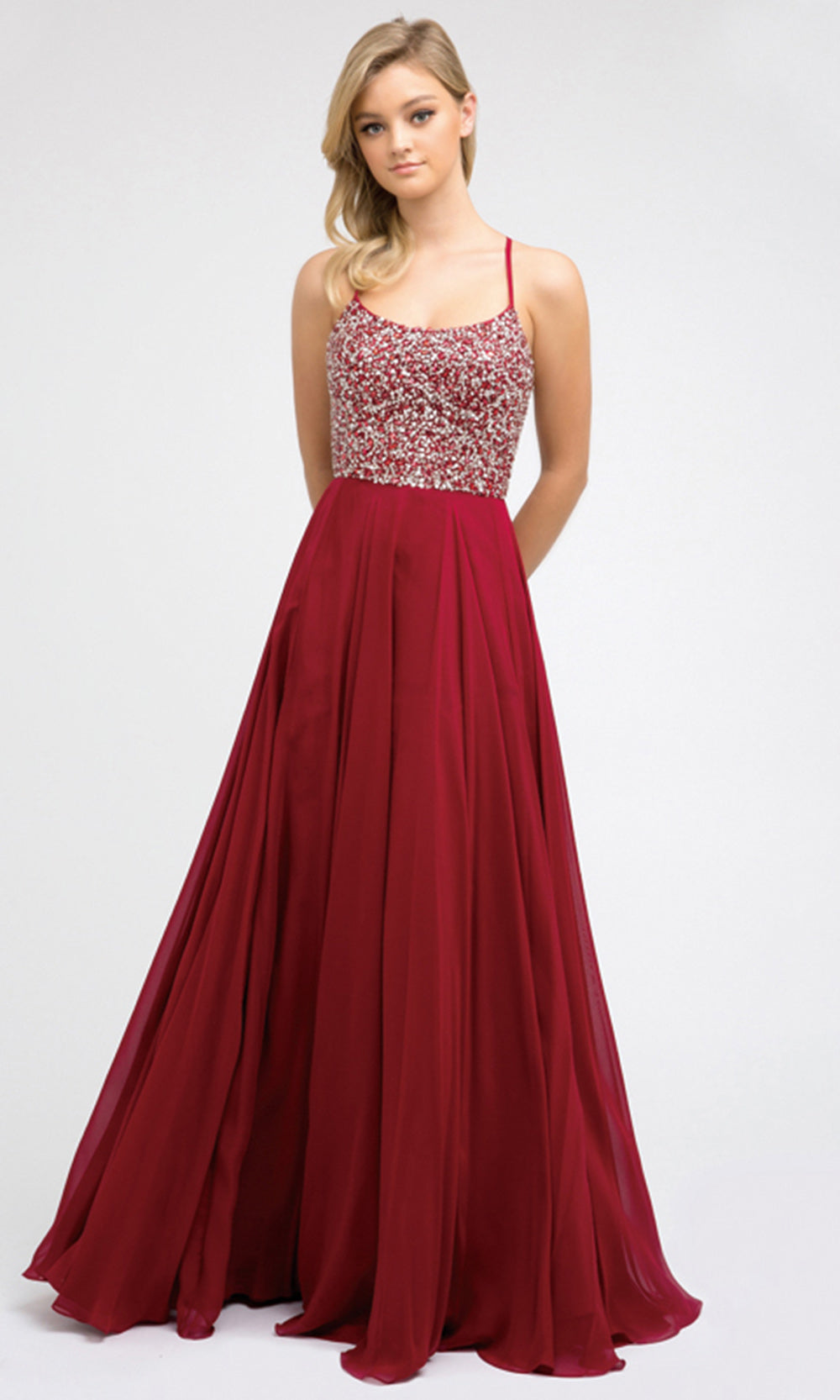 Juliet Dresses 210 - Scoop Neckline A-Line Evening Gown Formal Gowns