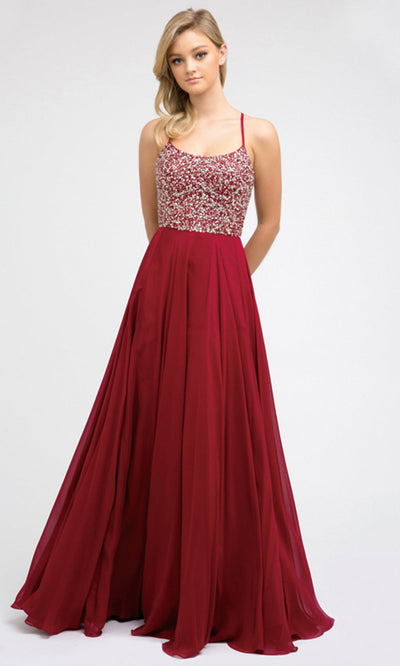 Juliet Dresses 210 - Scoop Neckline A-Line Evening Gown Formal Gowns