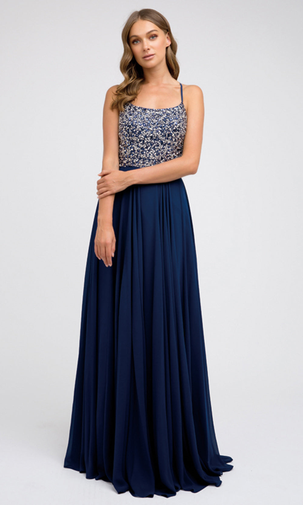 Juliet Dresses 210 - Scoop Neckline A-Line Evening Gown Formal Gowns