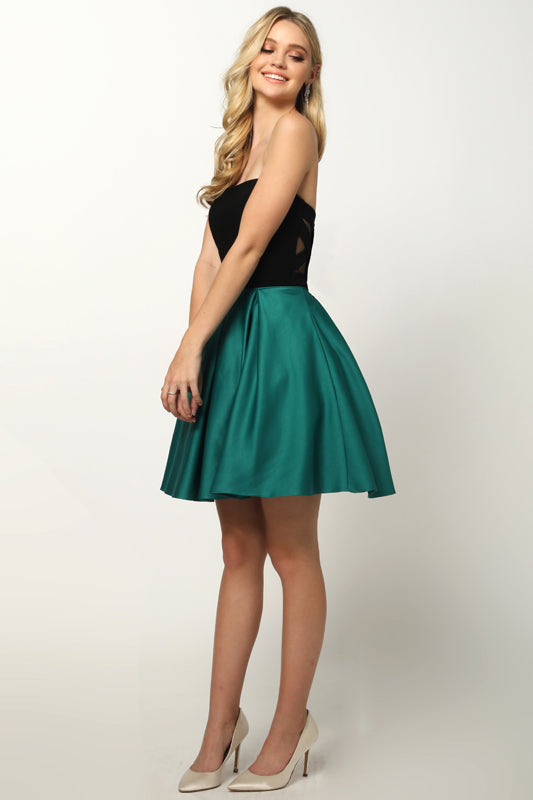 Juliet Dresses 829 - Semi-Sweetheart Strapless Mini Dress Cocktail Dresses